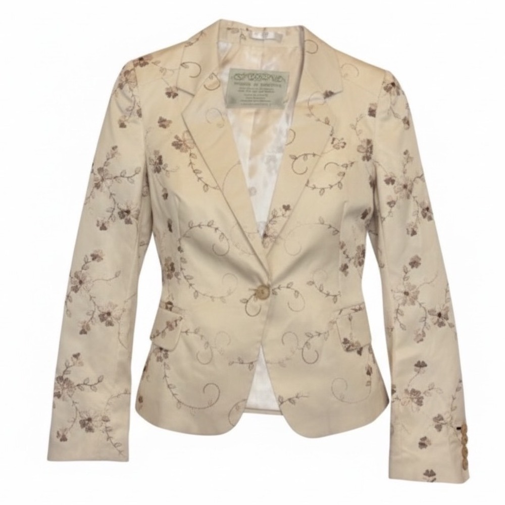 Moods of Norway‎ | Blazer | Jacket | Floral Embroidered | Beige | Women's Small